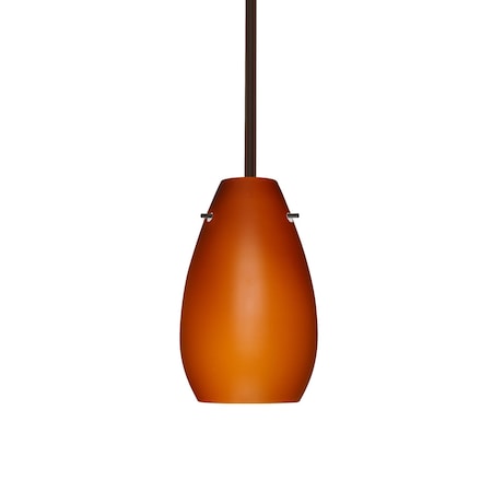 Besa Lighting Pera 9 Stem Pendant, Amber Matte, Bronze Finish, 1x9W LED 1TT-412680-LED-BR